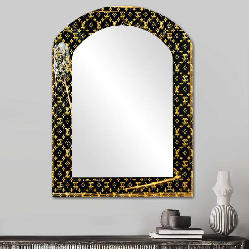 Luxury Brand Design I - Miroir mural décoratif asymétrique tendance, 34 po x 25 po