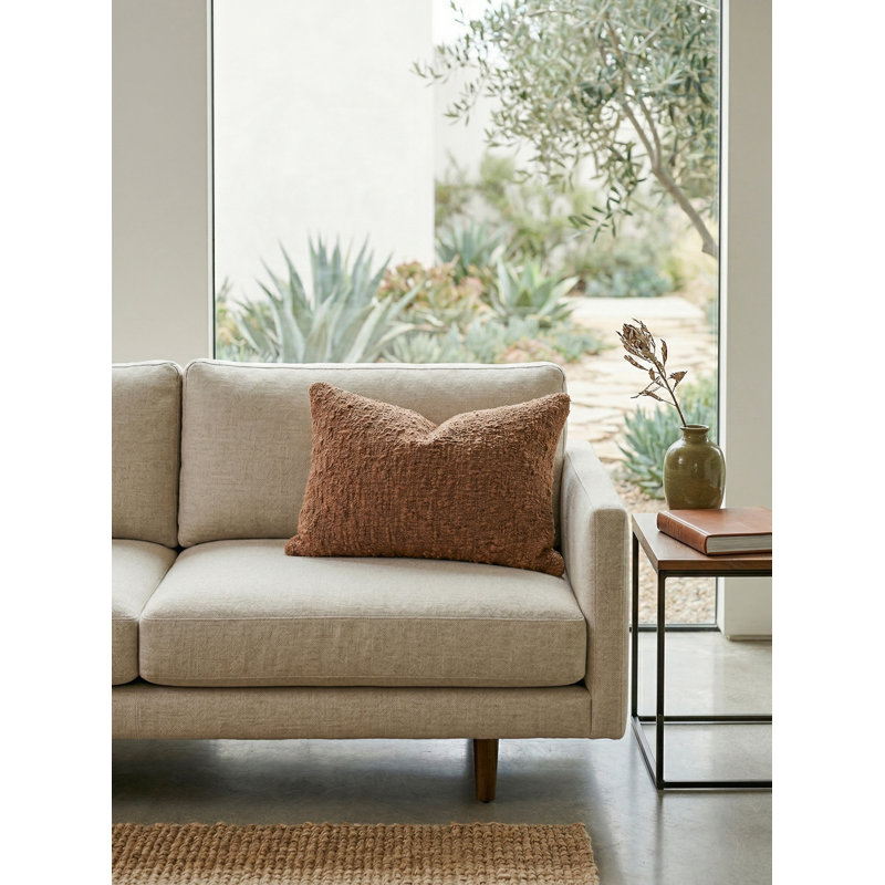 Teddy Brown Cozy Boucle Cotton Pillow 14x20 Cover Only