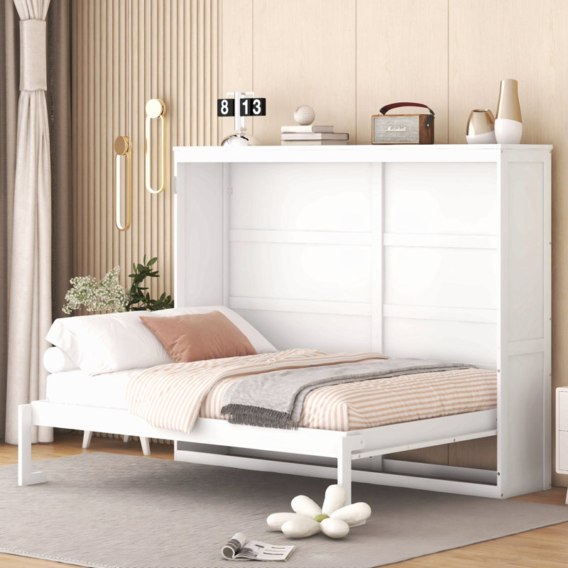 Lit escamotable Murphy, Lit double, Blanc