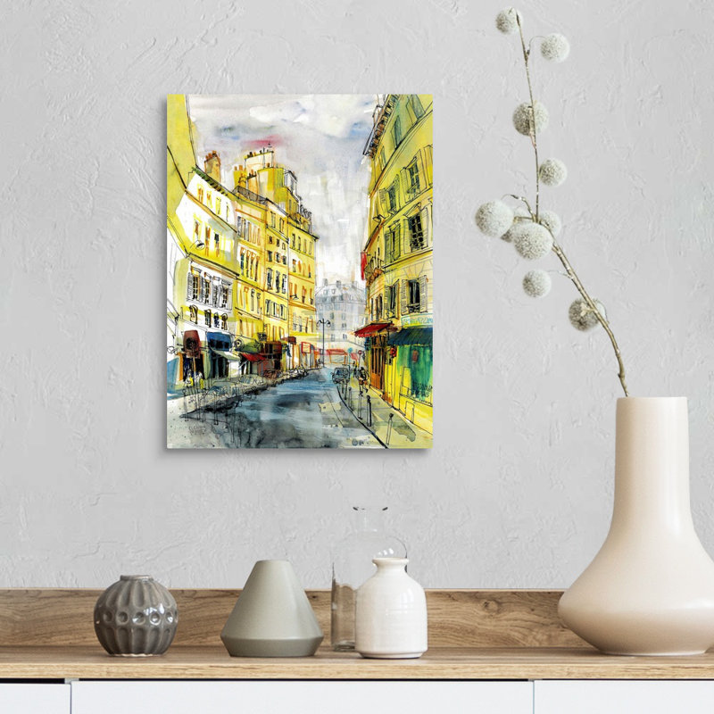 Reproduction d’art sur toile, "Paris Street" par Eleanor Doughty, Toile tendue, H 16 po x l 12 po x P 1,25 po