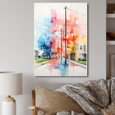 «Color Lines Power Lines Gridscape Serenade II», reproduction sur toile