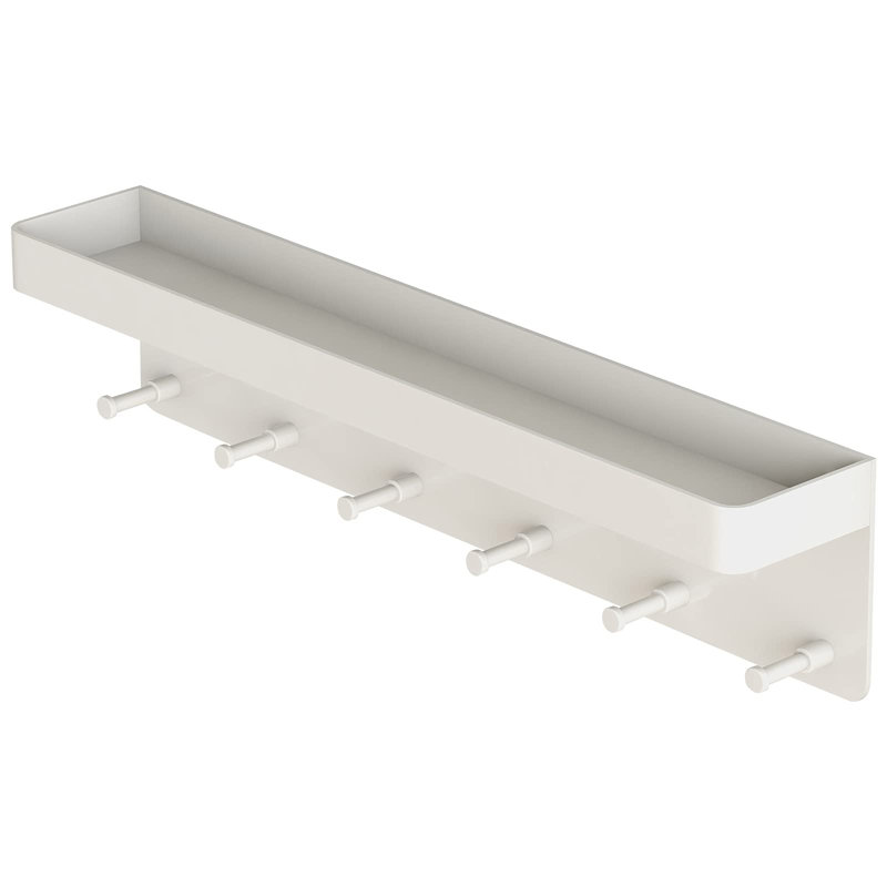 Asella Metal Wall Organizer Waterproof Wall Key Holder With Rack, White