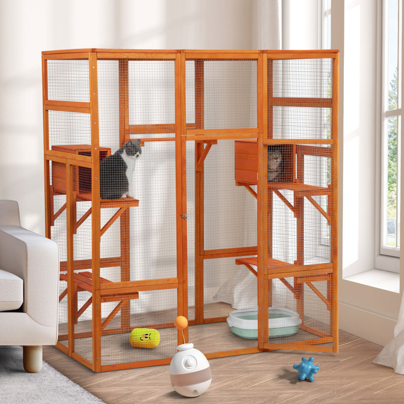 Grande cage à chat avec 5 perchoirs
