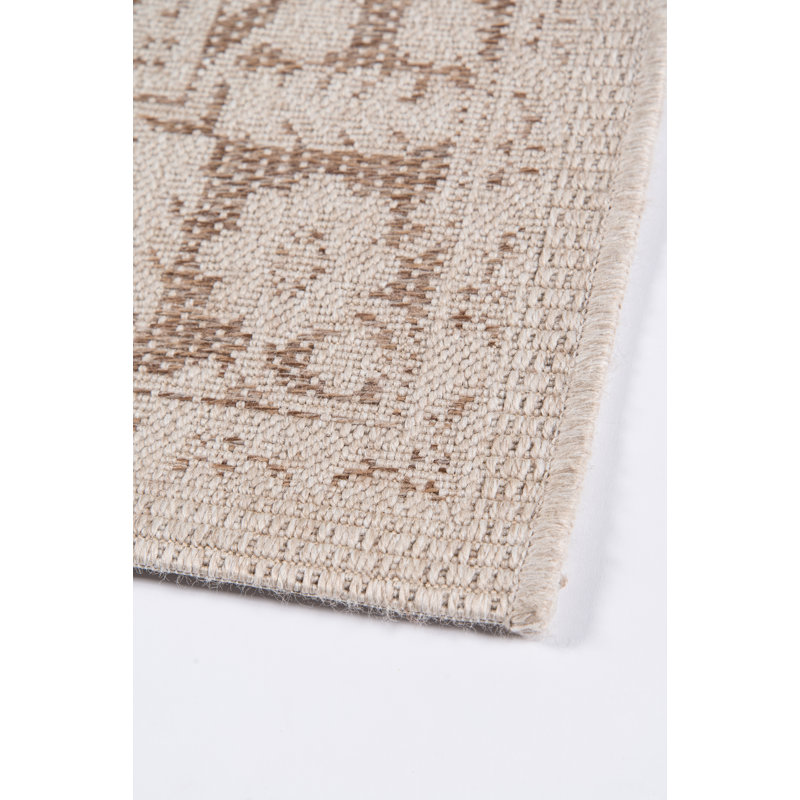 Downeast Brunswick Oriental Area Rug in Beige, Rectangle 6'7" x 9'6"