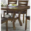 7 pièces de salle à manger avec chaises à feuilles et en similicuir autoportantes - table en bois brun 6 pièces