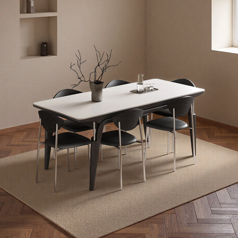 Table de salle à manger élégante, H 29,52 po x l 78,74 po x P 35,43 po, 7 pièces : table, 6 chaises