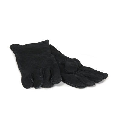 Gants grillades en cuir noir GrillPro