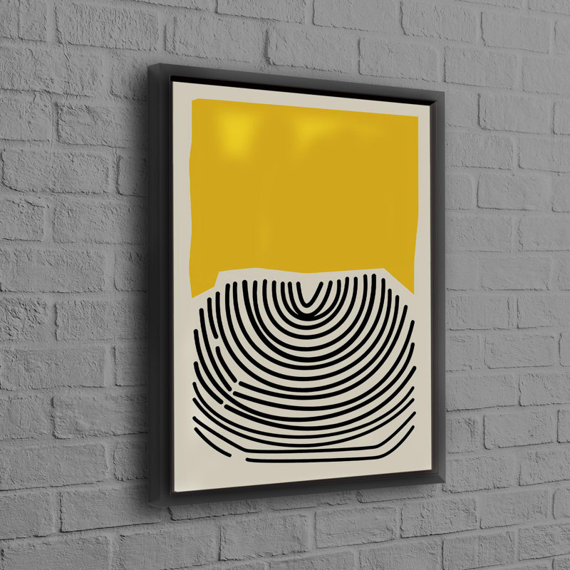 Art sur toile de coton noir et jaune à motif abstrait idéal pour la décoration murale de salon moderne, H 100 po x l 45 po