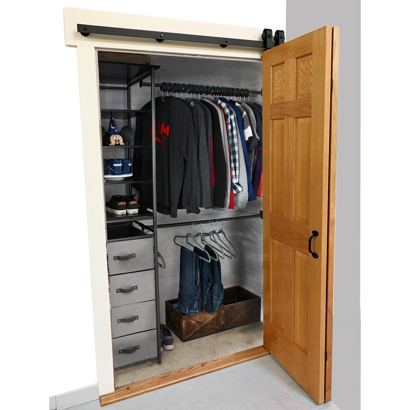 Metal Standard Single Door Barn Door Hardware Kit, 48 in.