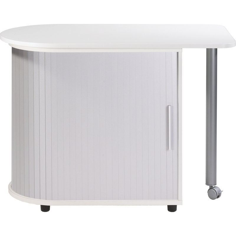 Asyra Storage Cabinet, White/Aluminum