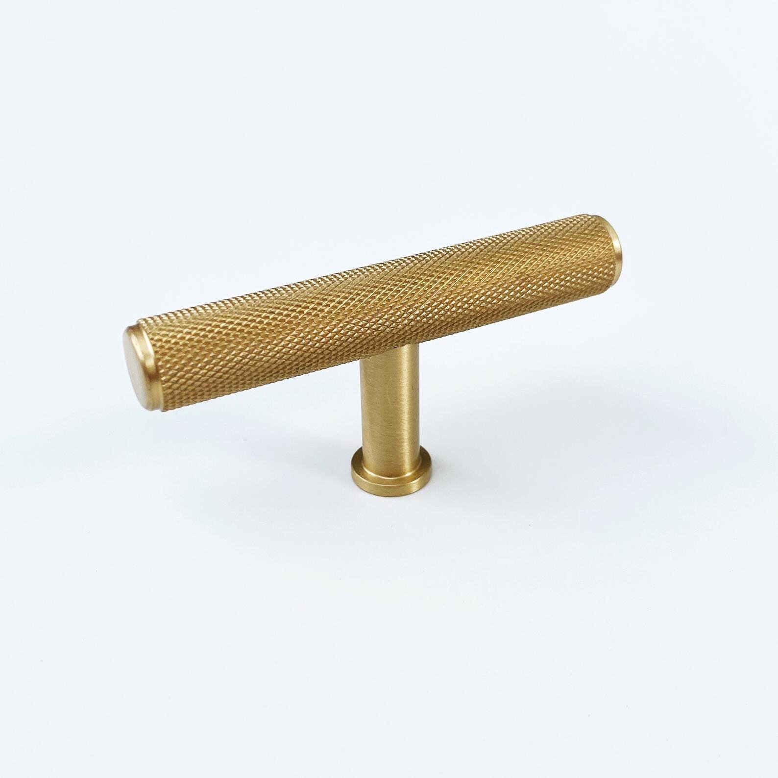 Solid Satin Brass Texture Knurled 12 Appliance Handle – Forge Hardware  Studio