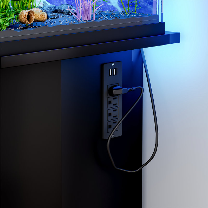 Armoire décorative, support d'aquarium avec prise de courant pour aquarium