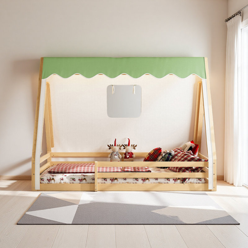 Lit de maison House, Lit double, Vert