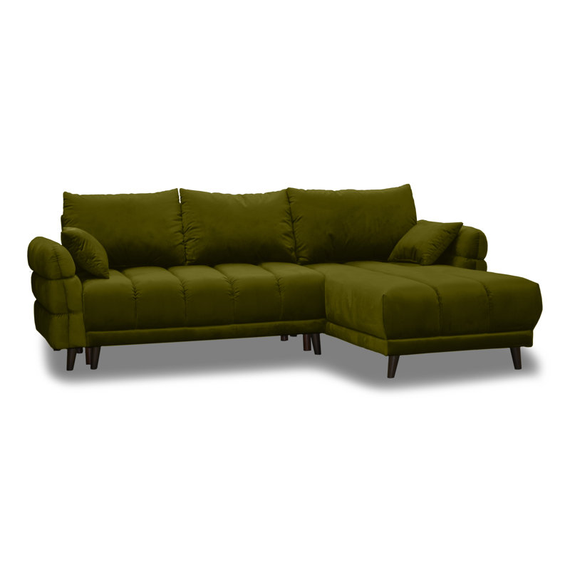 Casas 5 Seater Sofa Bed, Right Hand Facing, Green, Dark Brown