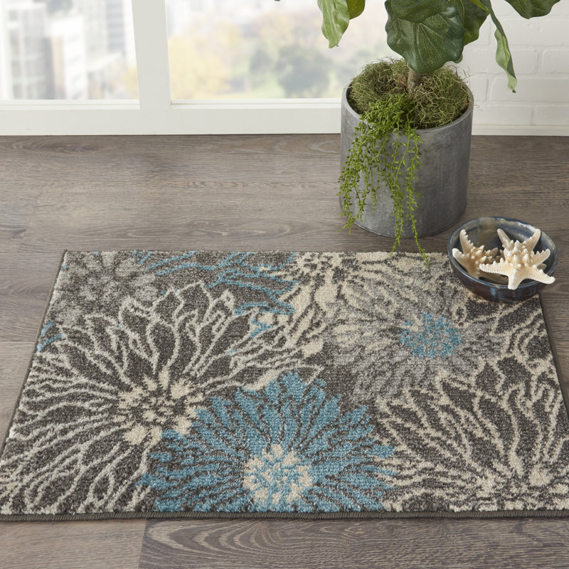 Floral Indoor Rug, Rectangle 1'10" x 2'10"