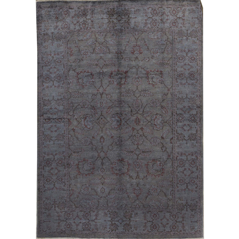 Tapis gris de haute qualité noué à la main