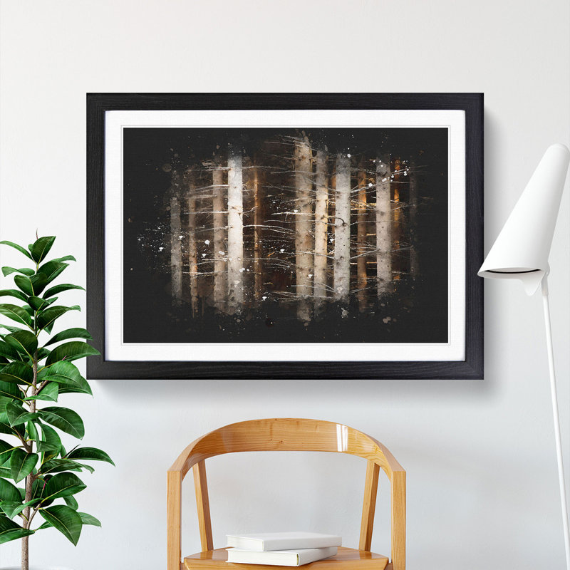Bare Trees - Picture Frame Graphic Art, 27cm H x 36cm W x 2cm D, Black