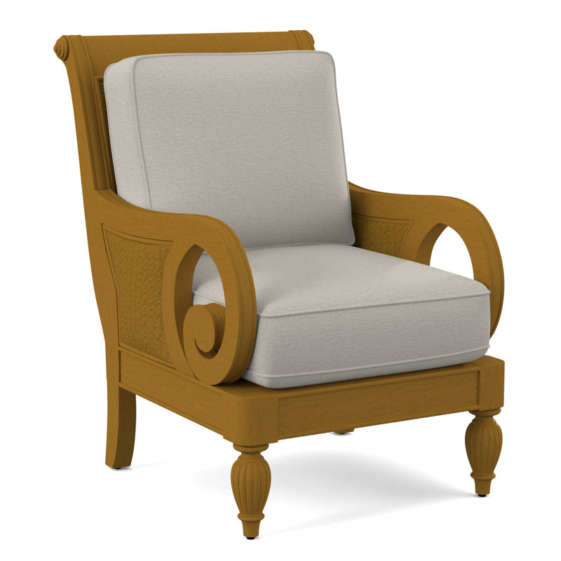 Grand View 71.12Cm Wide Armchair, Black Finish, White Performance Fabric; 0851-94