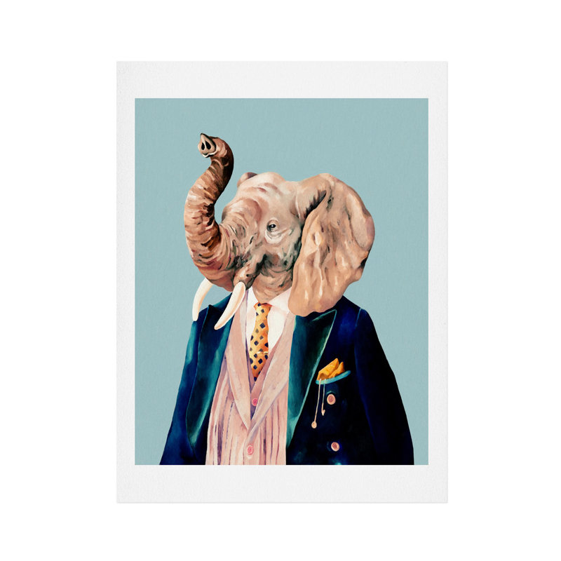 « monsieur éléphant », impression, H 24 po x l 18 po x P 0,13 po