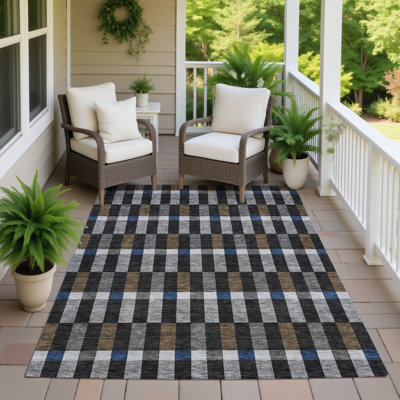 Tapis géométrique intérieur / extérieur lavable à la machine Chantille ACN2548
