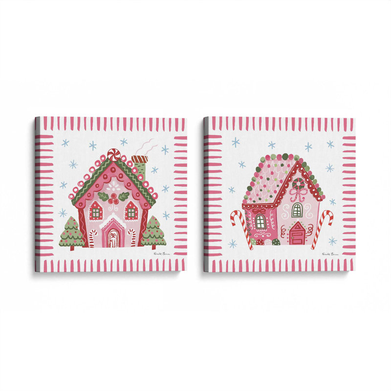 Ensemble de 2 impressions sur toile Ribboned Holiday, H 12 po x l 24 po, Toile tendue, Toile tendue