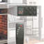 Meuble télé 55 po avec foyer électrique. Débit de chaleur de 1500 W, gris délavé. Effet de flamme réaliste. Double protection. Chauffe-câbles, maintient le confort de la pièce. 21 Design pour économiser de l'espace.