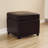 Aleyza Standard Faux Leather Flip Top Ottoman in Dark Brown, 16'' H X 18'' W X 18'' D-666445370
