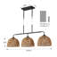 Buonomo 66.1" H 3-Light Rattan and Metal Dimmable Island Pendant-1814020776