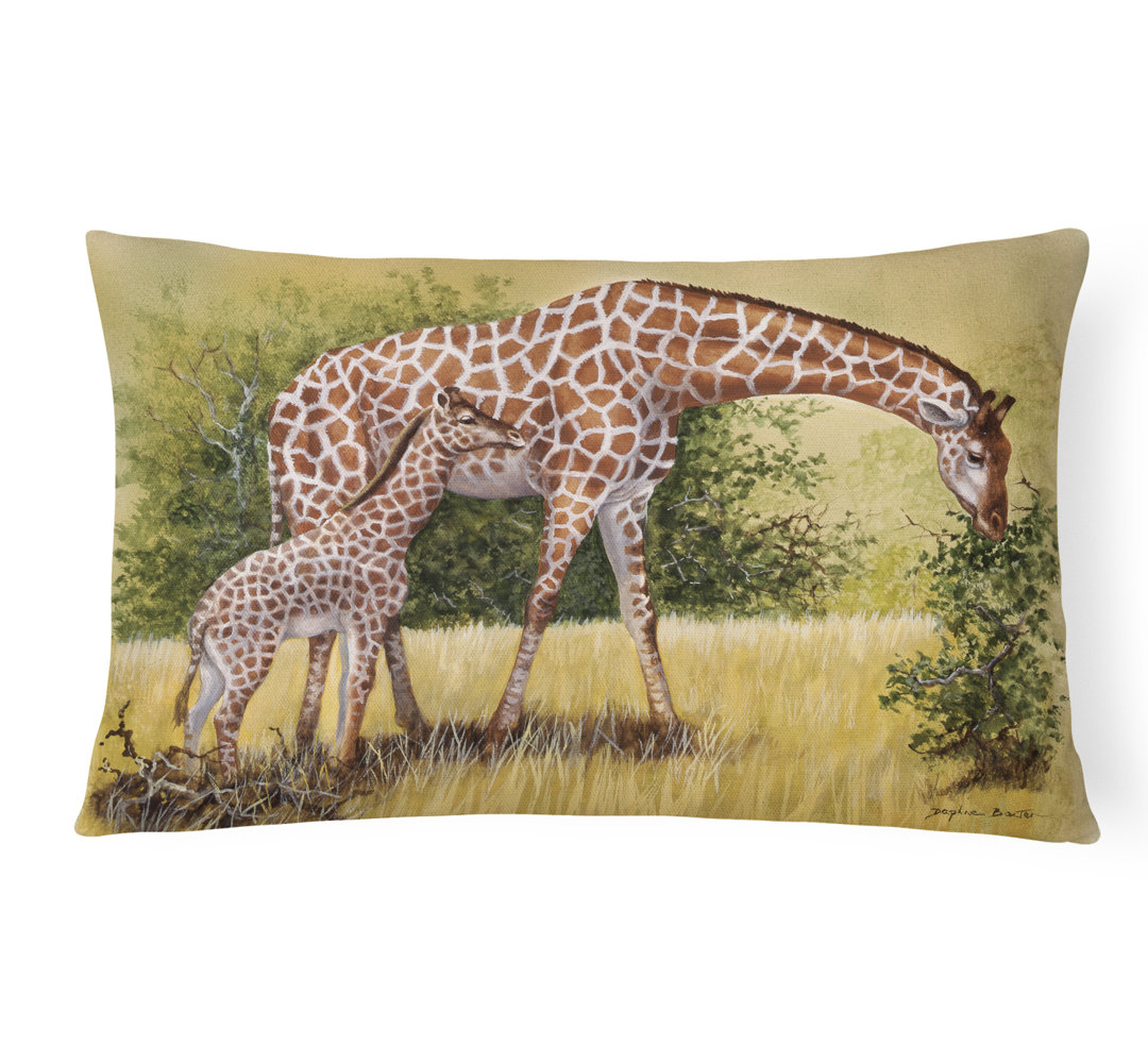 Giraffes by Daphne Baxter Fabric Indoor/Outdoor Throw Pillow Caroline's Treasures
