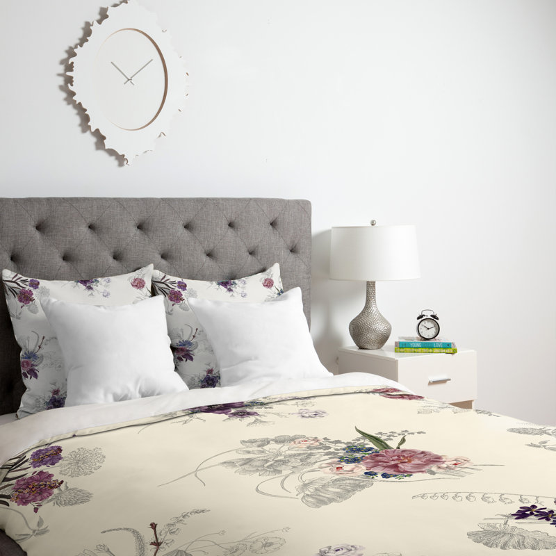 Farmhouse / Country Duvet Cover, Cream, Queen Duvet Cover + 2 Standard Shams