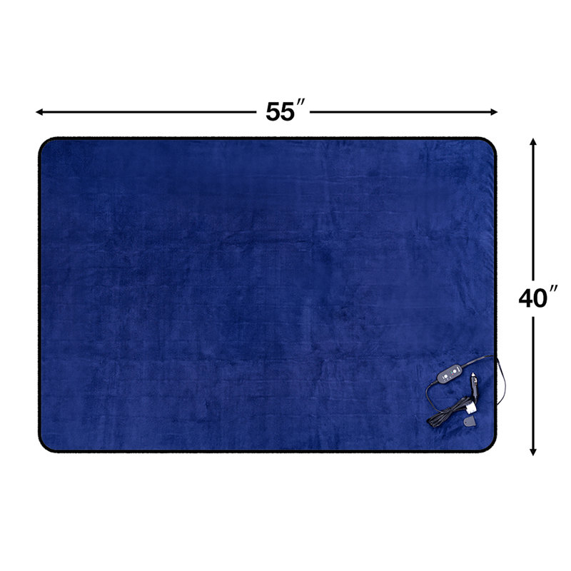 Couverture chauffante pour voiture électrique: peluche 55 po x 40 po - bleu marine, Bleu marine