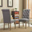 Ensemble de 2 chaises parsons capitonnées en bois massif Habit, gris-1699029981