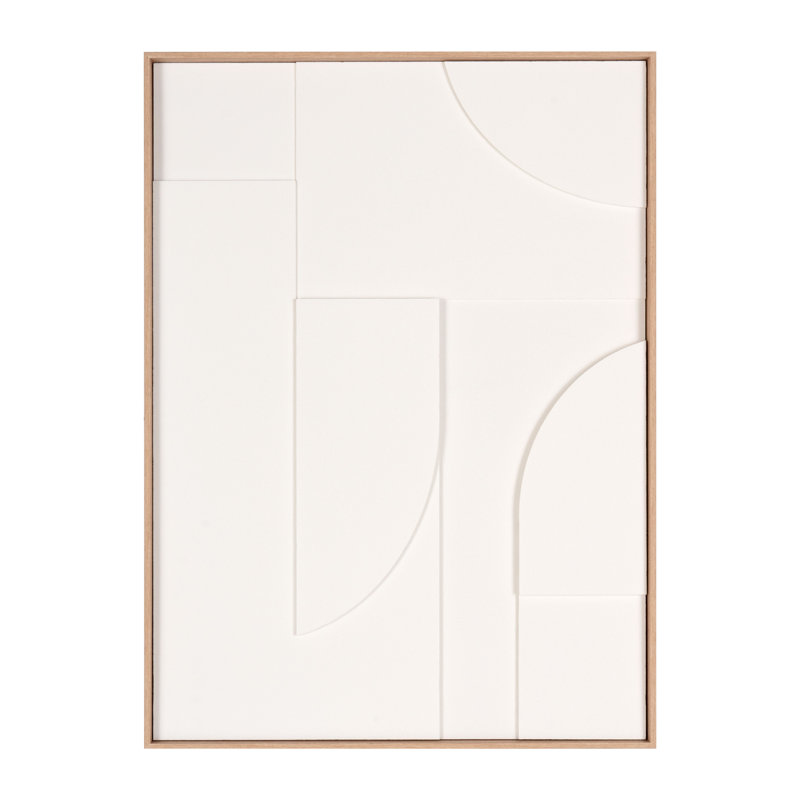 White Geo Mache Brown Shadowbox Wall Art