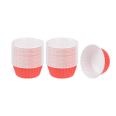 Restaurantware-Panificio 5 Ounce Baking Cups, 200 Pleated Cupcake Wrappers - Oven-Ready, Disposable, Red Paper Disposable Muffin Liners, For Weddings, Birthdays, And More