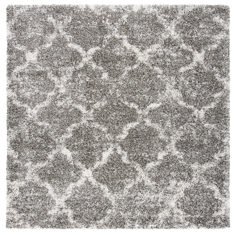 Tapis gris / ivoire Liseron, Carré 7 pi