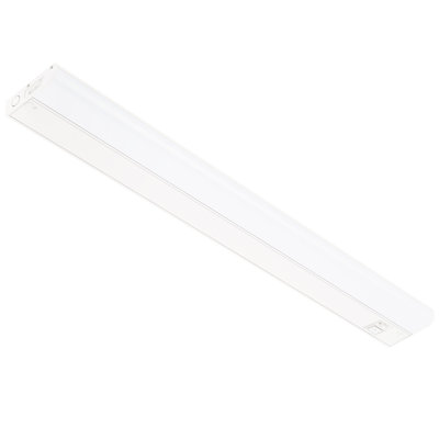 Éclairage sous-armoire à DEL 3 couleurs câblé Inlight de 30 pouces, sélectionnable 3000K / 4000K / 5000K, à intensité variable, fini blanc mat, homologué ETL, IN-0201-14-WH-345K