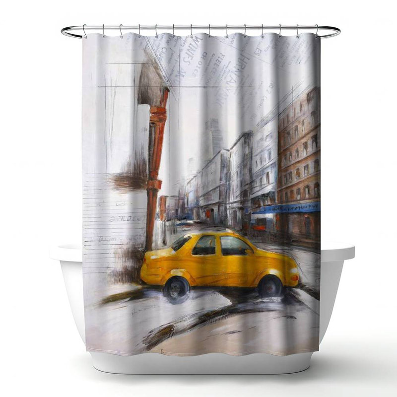 Shower Curtain CI197 – Polyester Shower Curtain, Dye Sublimation Print, 71" W × 74" L
