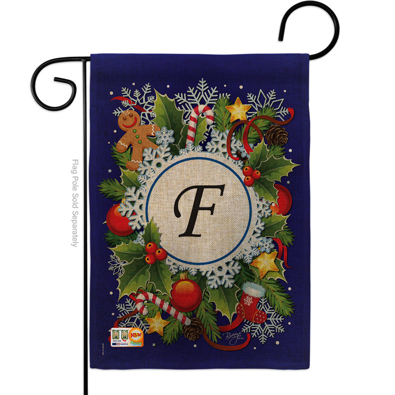 Polyester classique à 2 côtés 19 x 13 po drapeau de jardin, F