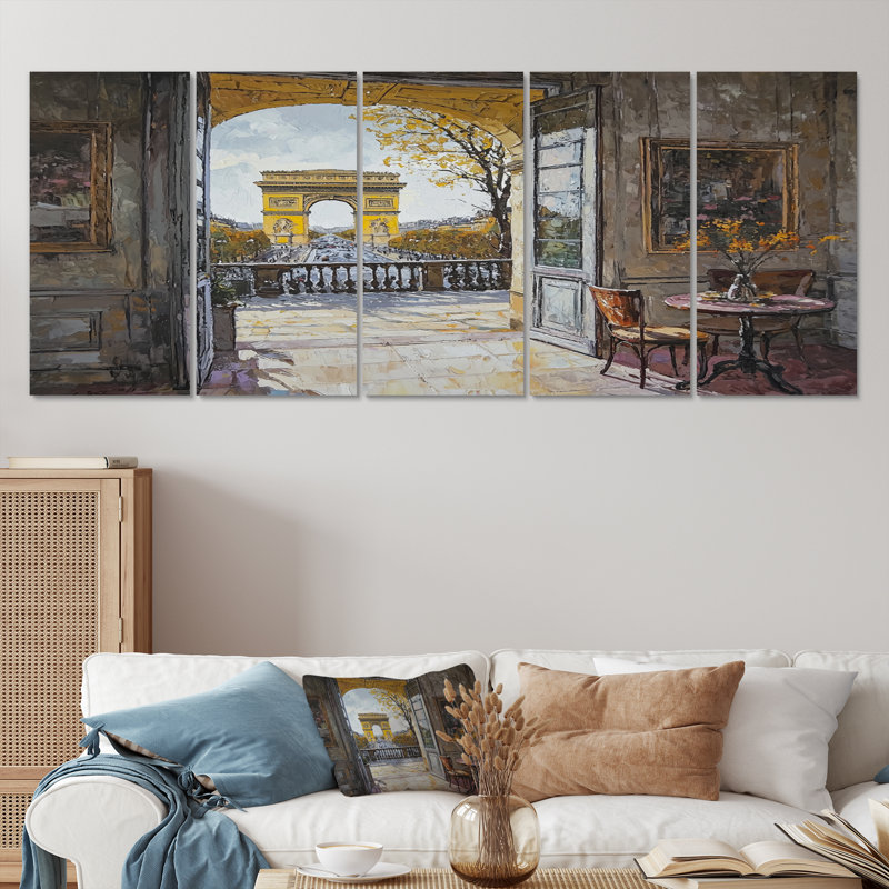 «Yellow Arc De Triomphe Views In Paris - City Paris», ensemble d'art mural, H 28 po x l 60 po