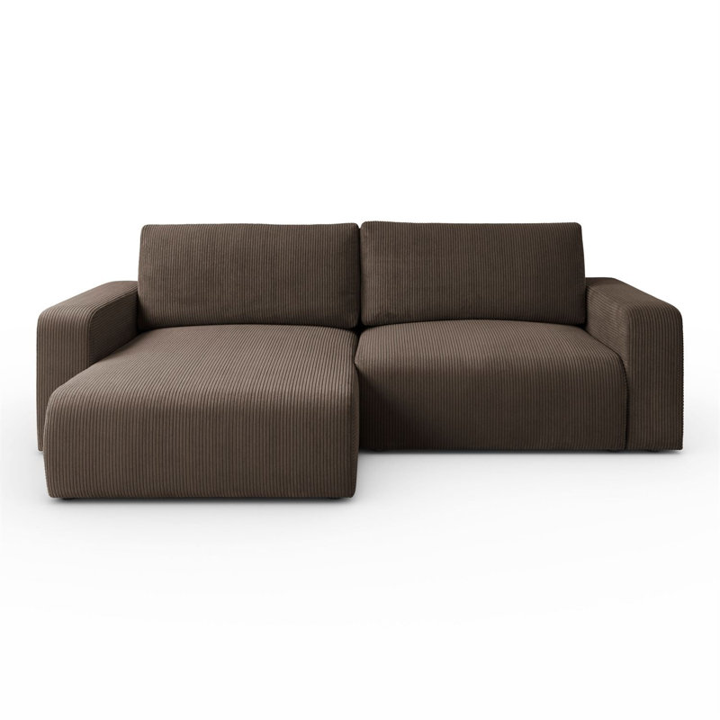 3 Seater Corduroy Corner Sofa , Brown