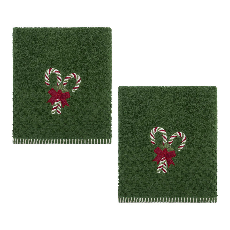  Candy Cane 2-Pack Hand Towel Set
