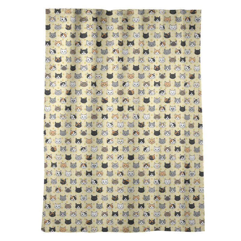 Panneau de rideau simple occultant et isolant avec passe-tringle pour fenêtre pour chat kitty Avicia, Jaune