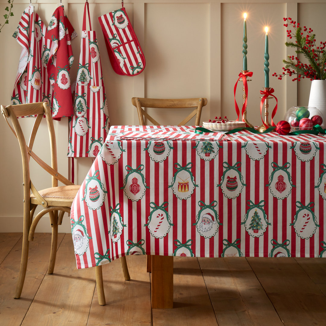 Christmas Vintage Stripe Cotton Table Cloth