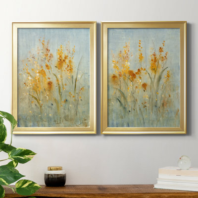 " Spray Of Wildflowers I " 2 - Pieces Painting Print