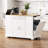 Fluted Kitchen Island with Trash Can Storage, Power Outlet & Internal Storage Rack (White)-129470458