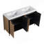 60" Freestanding Bathroom Vanity with Double Resin Sink & 4 Soft-Close Cabinet Doors