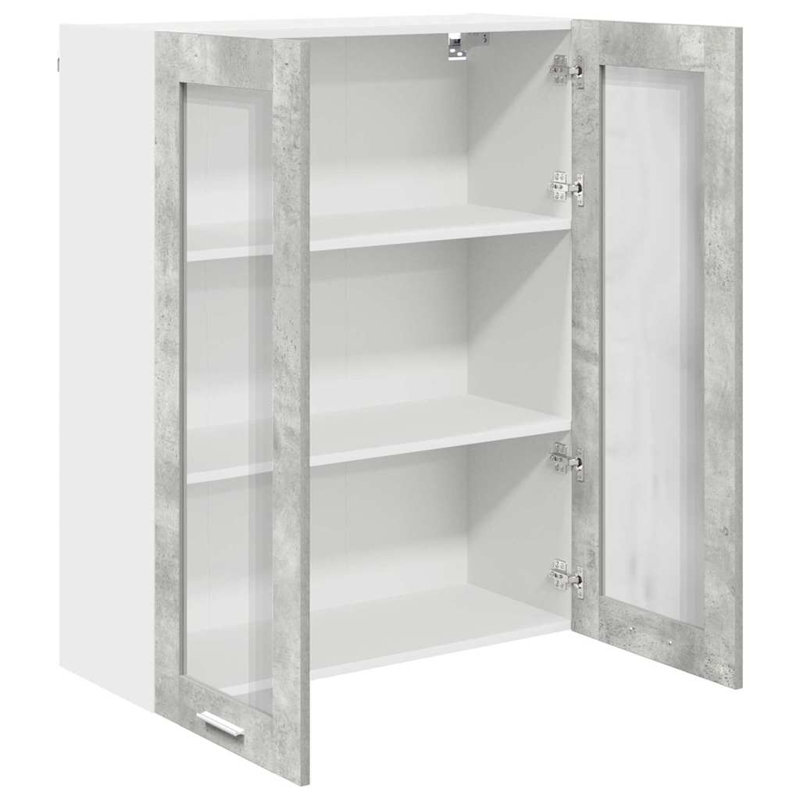 Vidaxl Hanging Cabinet With Storage Riga Artisan Oak 60 X 31 X 100 Cm, 100cm H x 80cm W x 31cm D, Concrete Grey