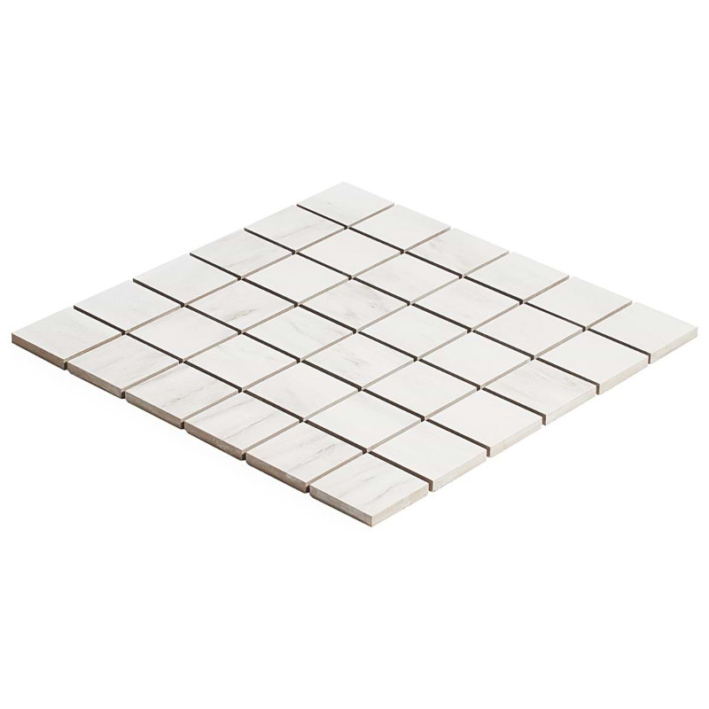 Dreamstone 2X2 Matte Porcelain Mosaic, Dolomite Snow Matte