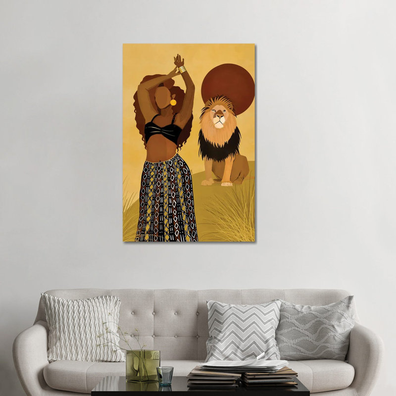 Maya par Bria Nicole-impression d’art graphique, Pas de tapis, H 26 po x l 18 po x 1,5 po, Toile tendue