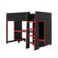 Lit mezzanine en bois avec bureau intégré, garde-robe, DEL et tiroir-99830322